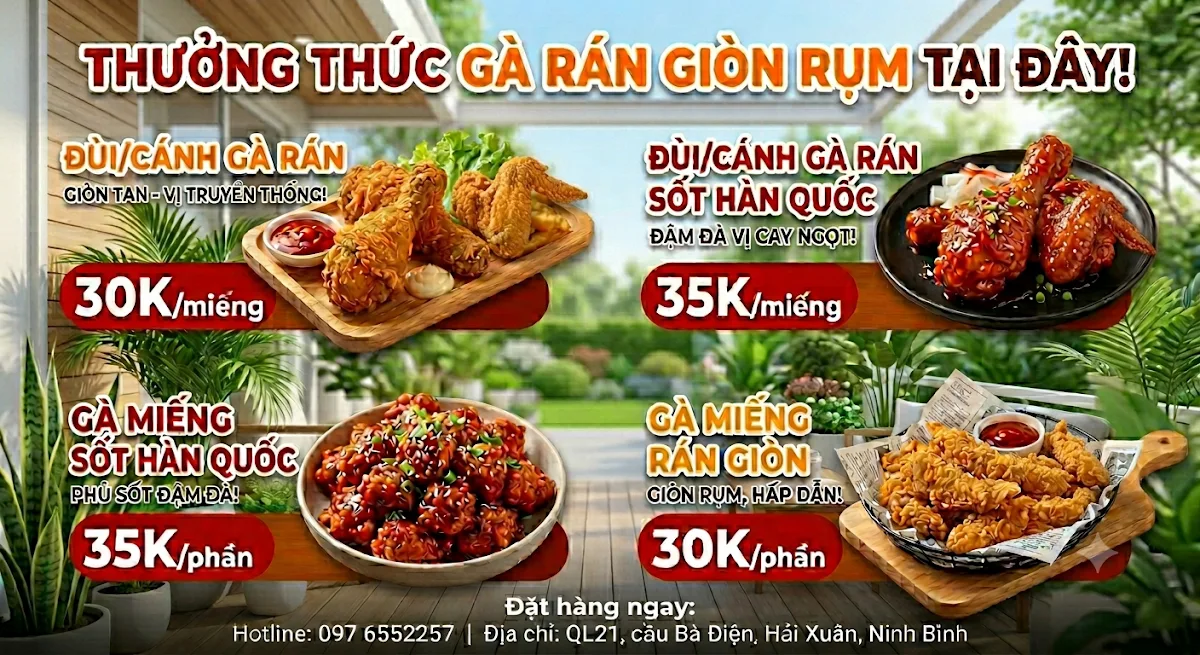 Ảnh Gà rán, ăn vặt, đồ uống các loại