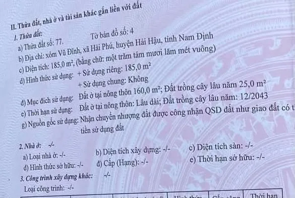 BÁN ĐẤT TRỤC CHÍNH HẢI ĐƯỜNG - HẢI PHÚ – ảnh 1/1