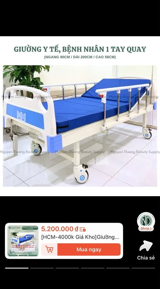 Cần pass lại giường yte cho những ai cần, mới sử dụng nên gần như còn mới 95% ạ – ảnh 1/1
